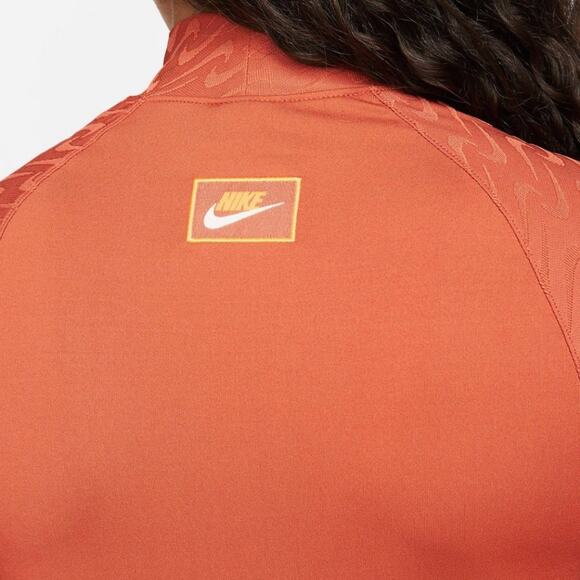 Nike Icon Clash Logo Print Mock-Neck Long Sleeve Top Terracotta Burnt Orange XS - Picture 3 of 12